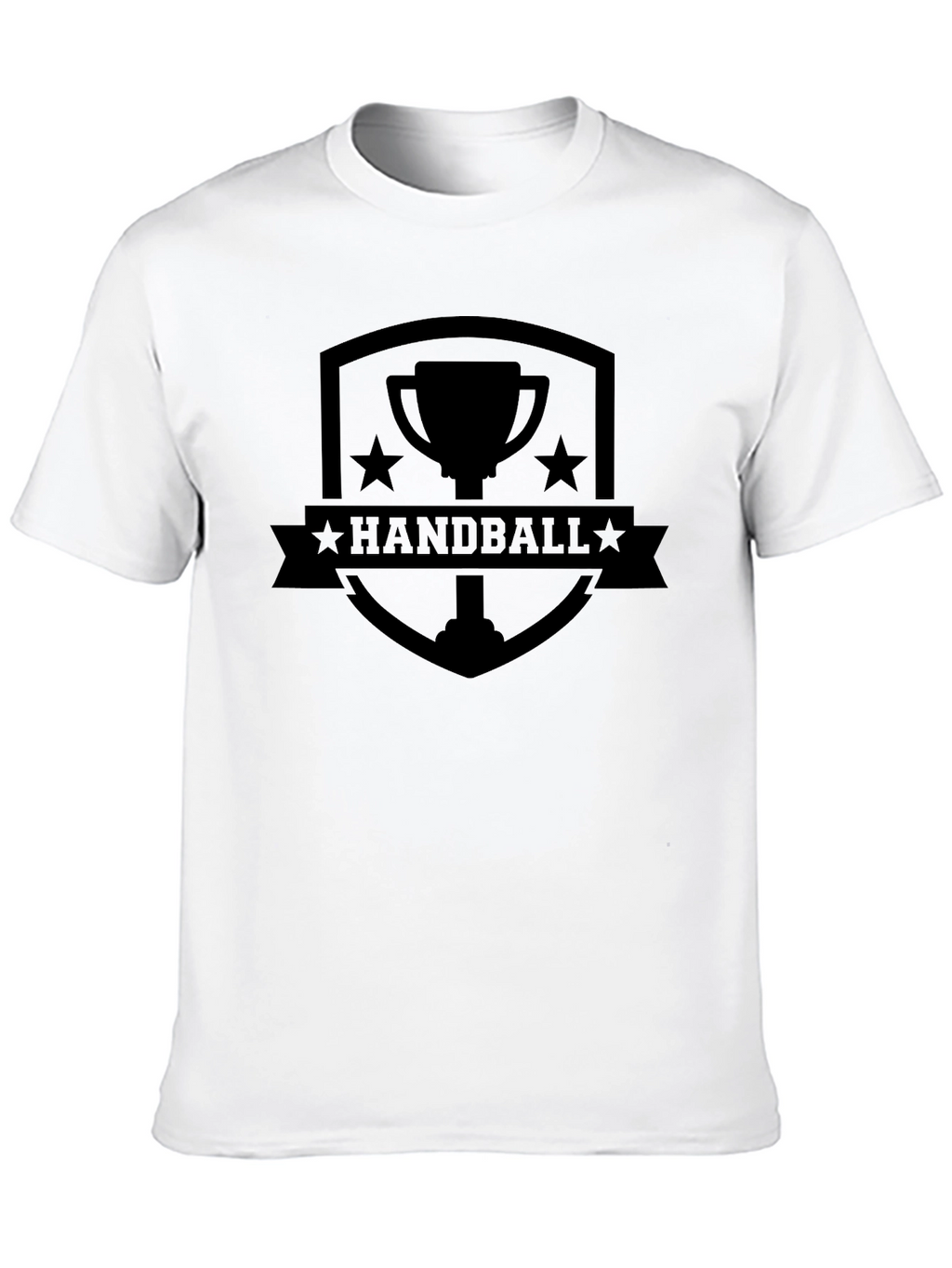 Handball Trophy Graphic Tee - Black Cotton T-Shirt