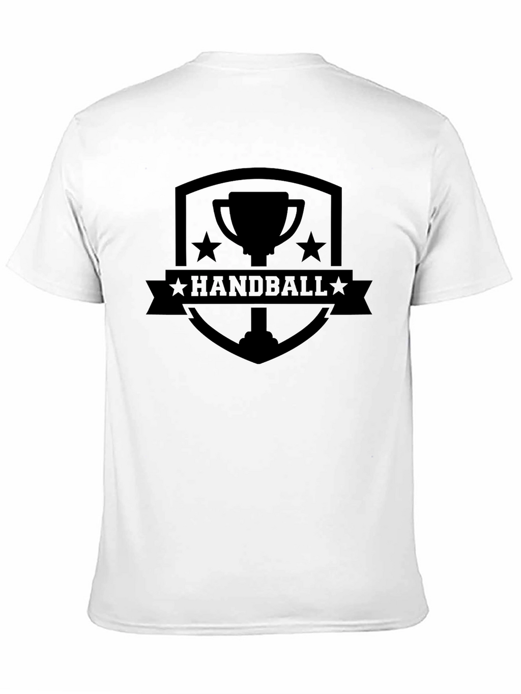Handball Trophy Graphic Tee - Black Cotton T-Shirt