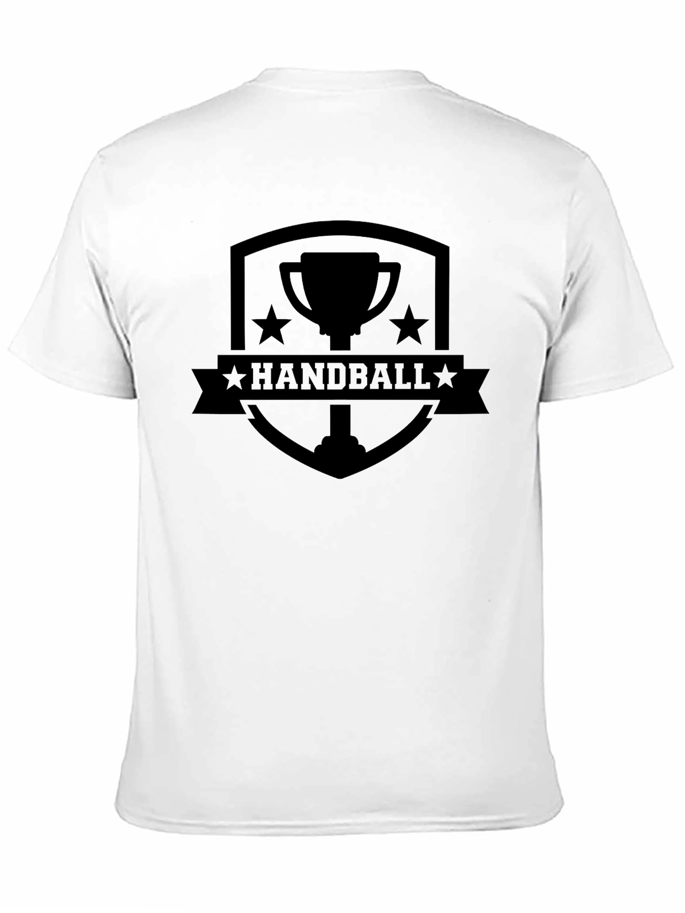 Handball Trophy Graphic Tee - Black Cotton T-Shirt