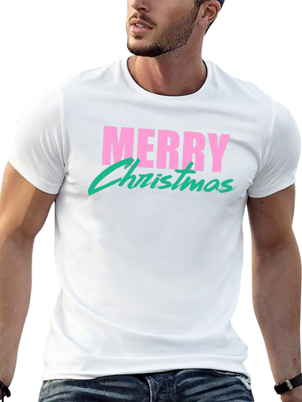Retro Merry Christmas T-Shirt - Black
