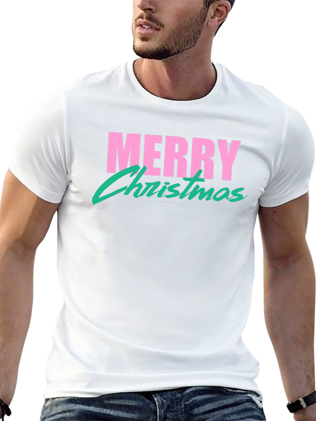 Retro Merry Christmas T-Shirt - Black