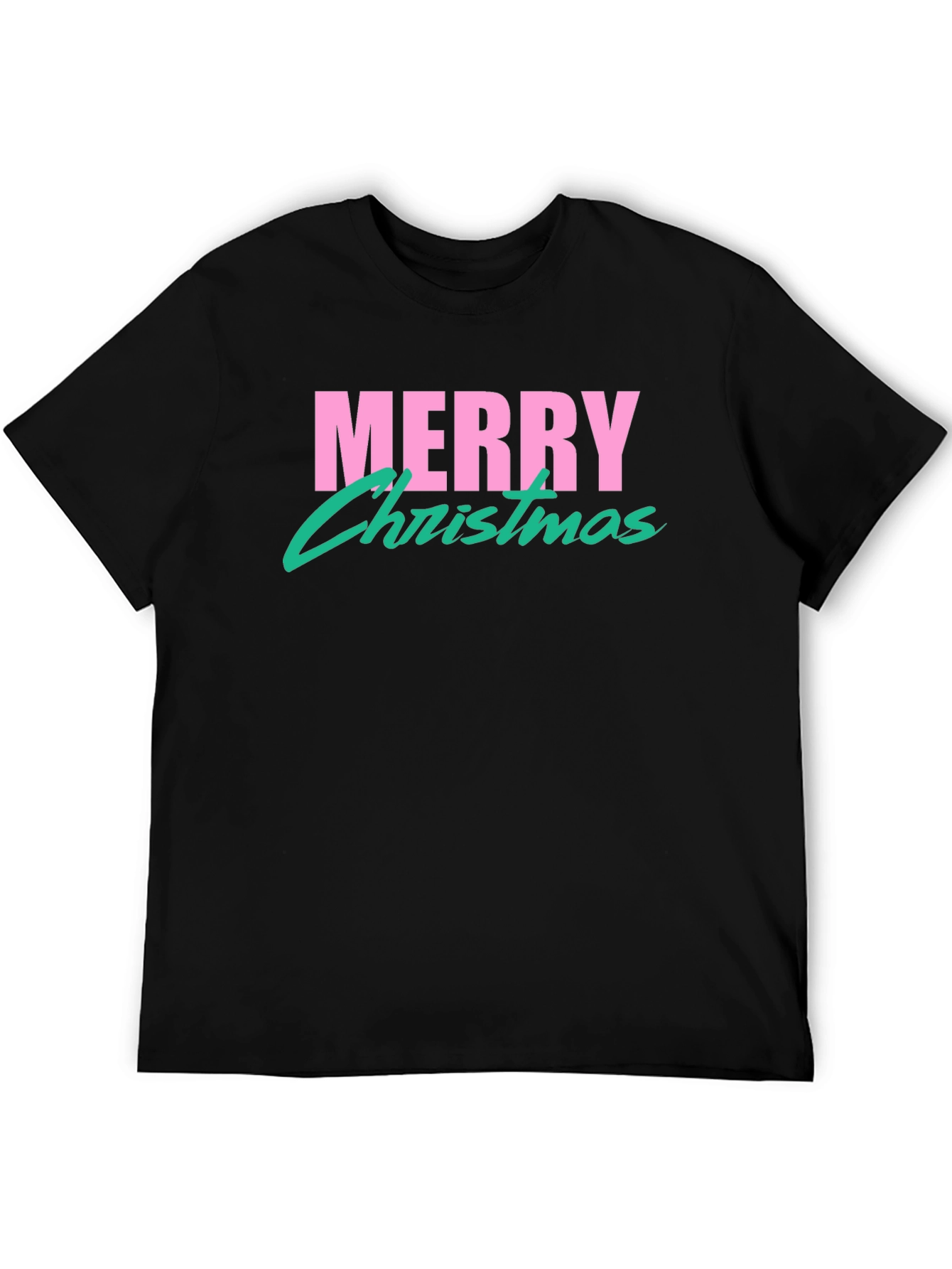 Retro Merry Christmas T-Shirt - Black