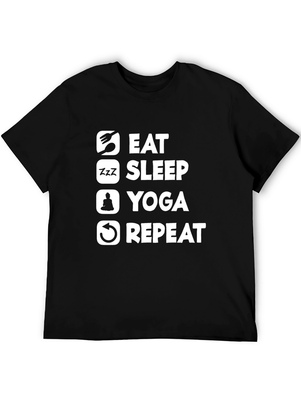 Eat Sleep Yoga Repeat Graphic Tee