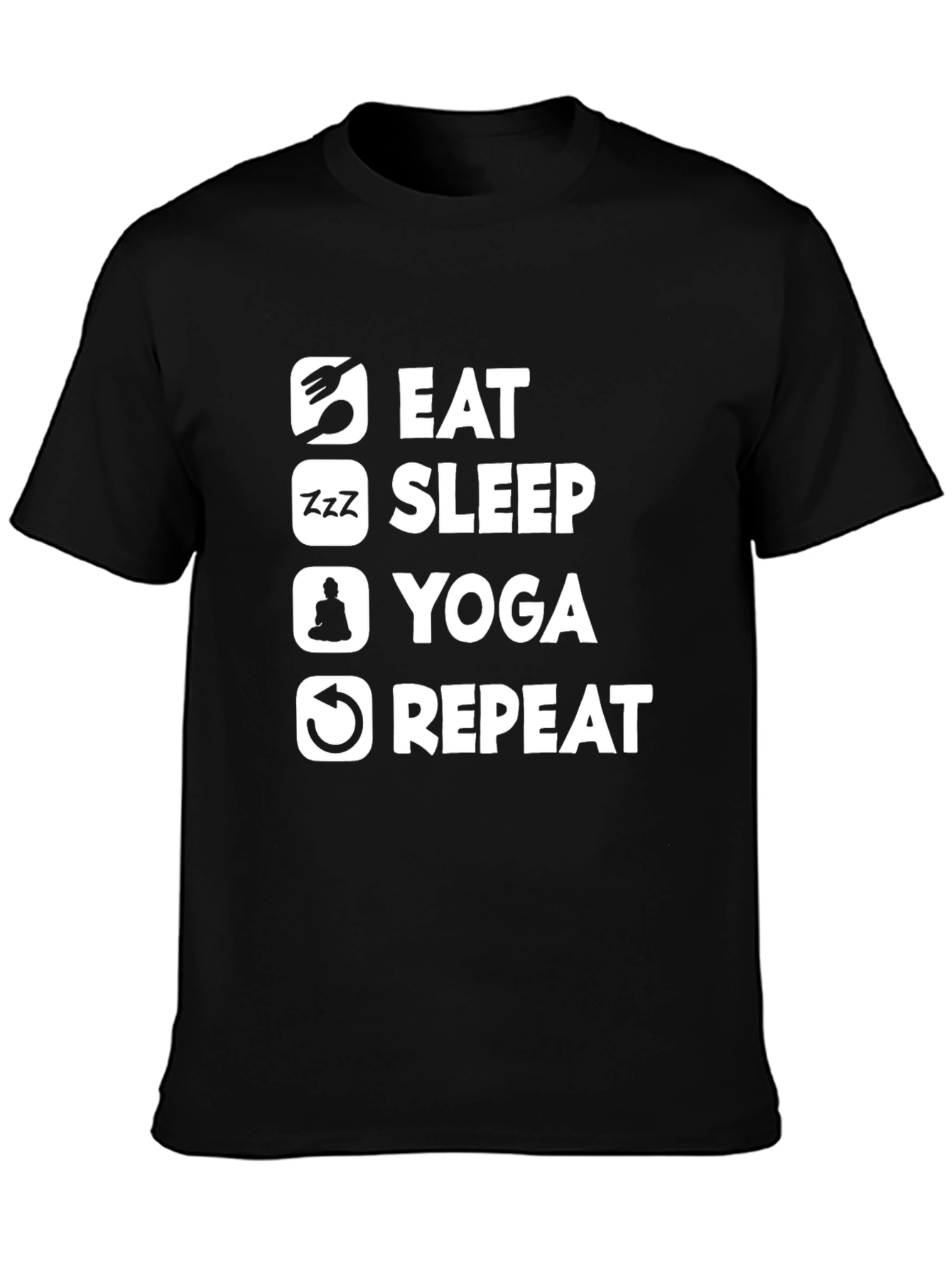Eat Sleep Yoga Repeat Graphic Tee