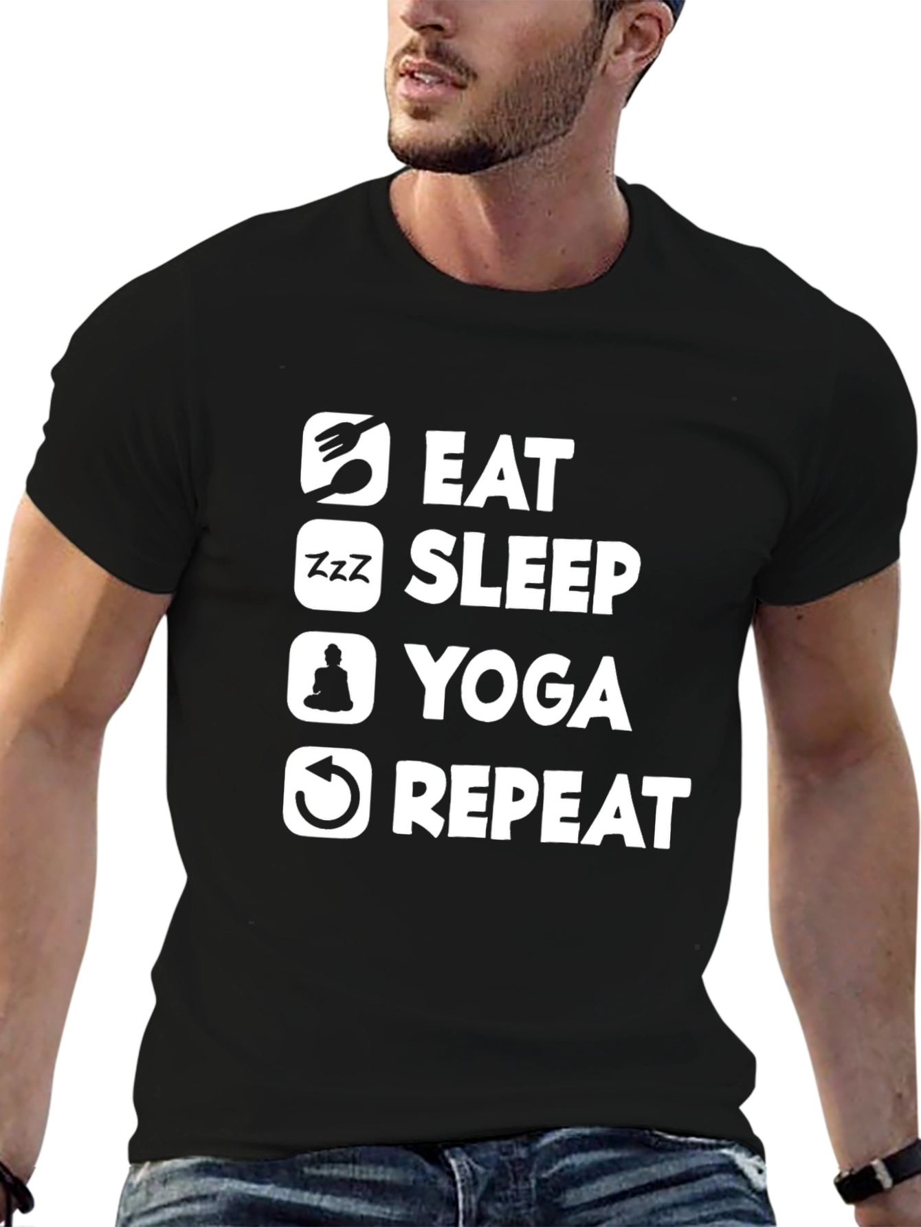 Eat Sleep Yoga Repeat Graphic Tee