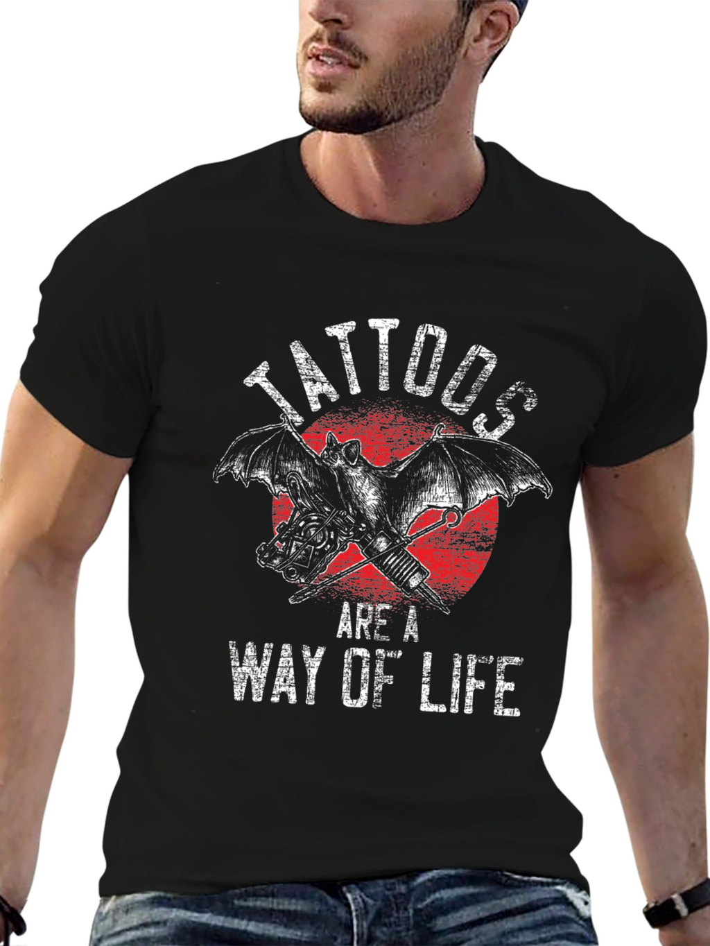 Tattoos Are A Way Of Life Bat Graphic Tee