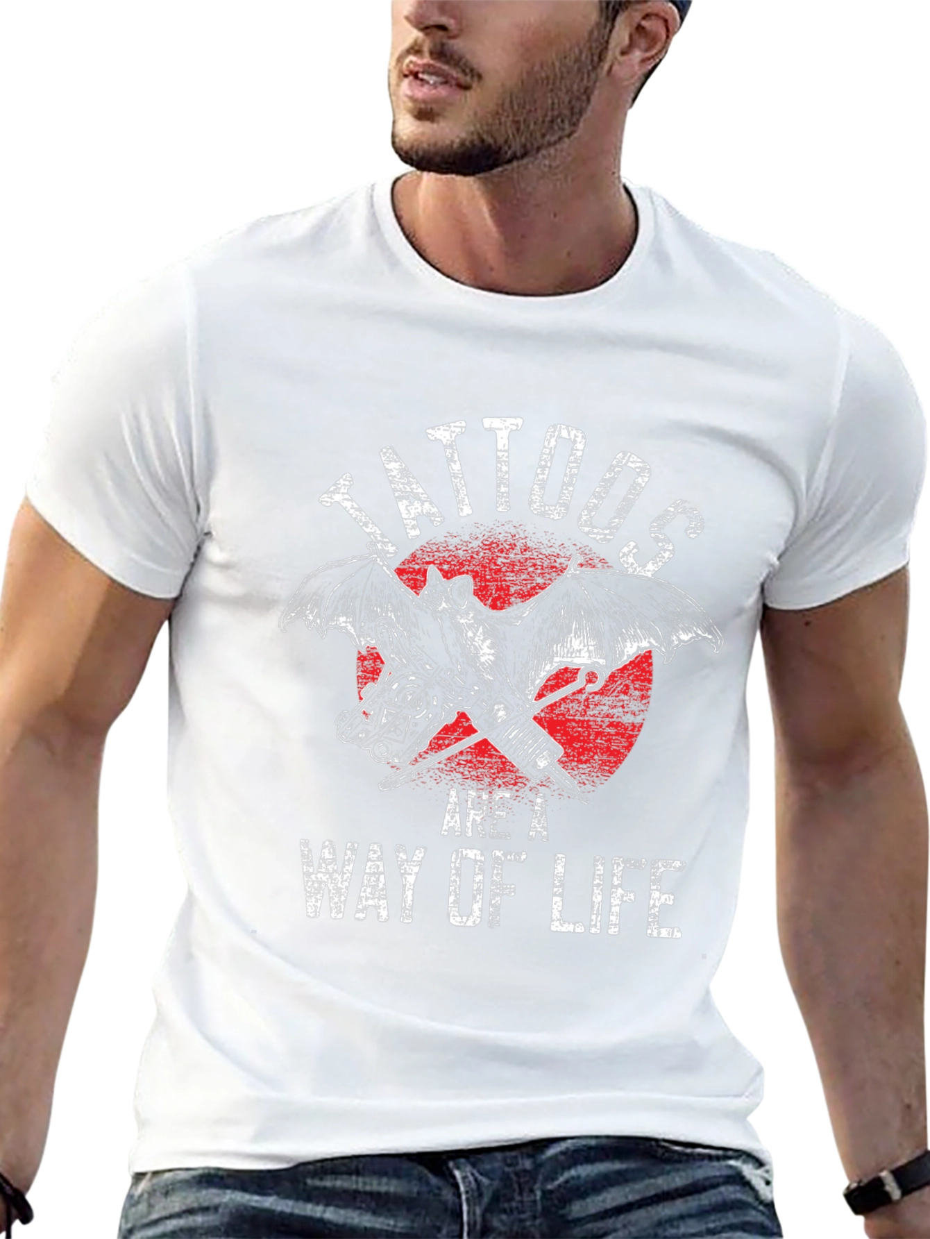Tattoos Are A Way Of Life Bat Graphic Tee
