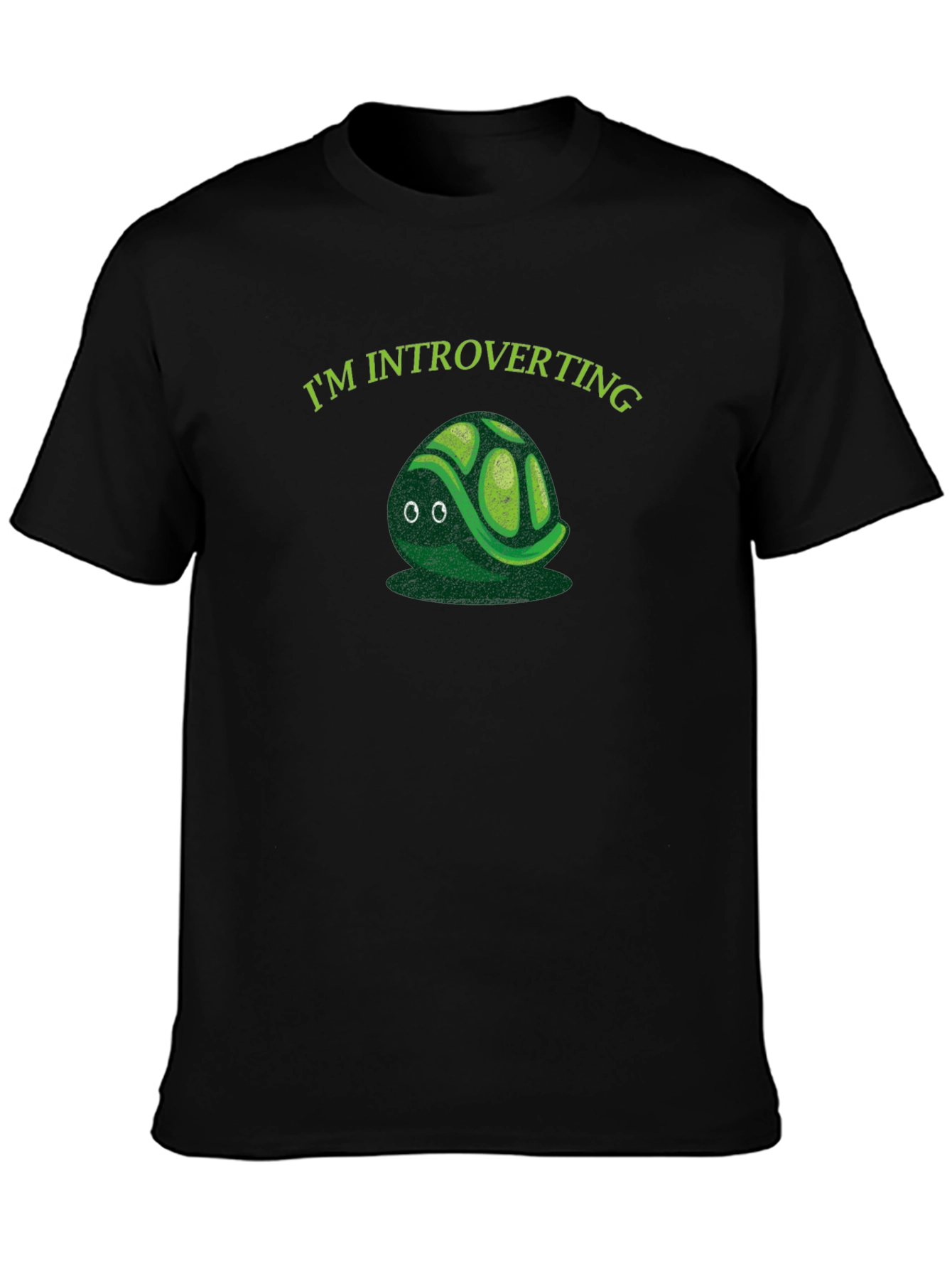 Introverting Turtle Graphic Tee - Black