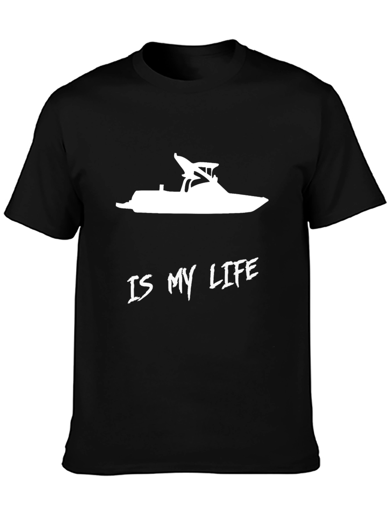 Boat Is My Life Graphic Tee - Black Cotton T-Shirt