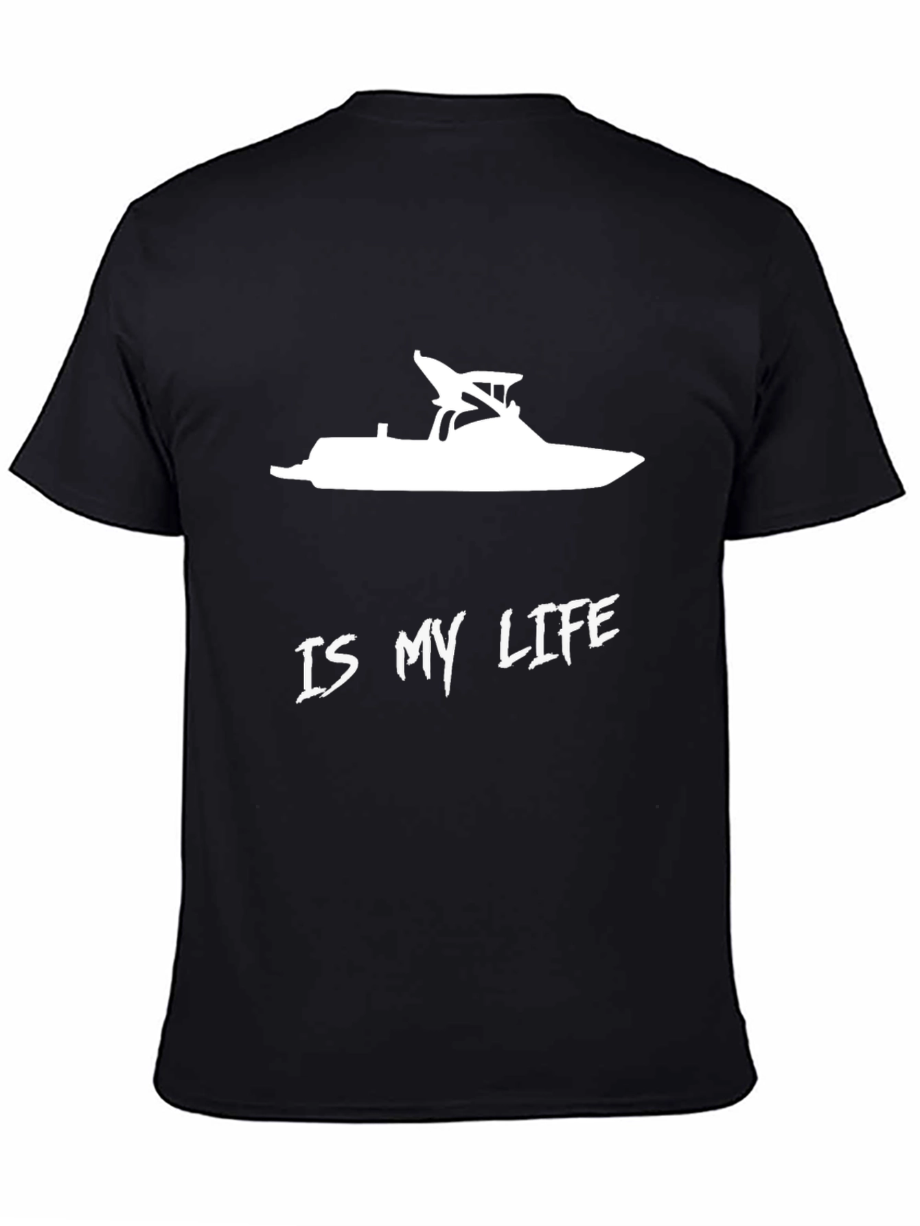Boat Is My Life Graphic Tee - Black Cotton T-Shirt