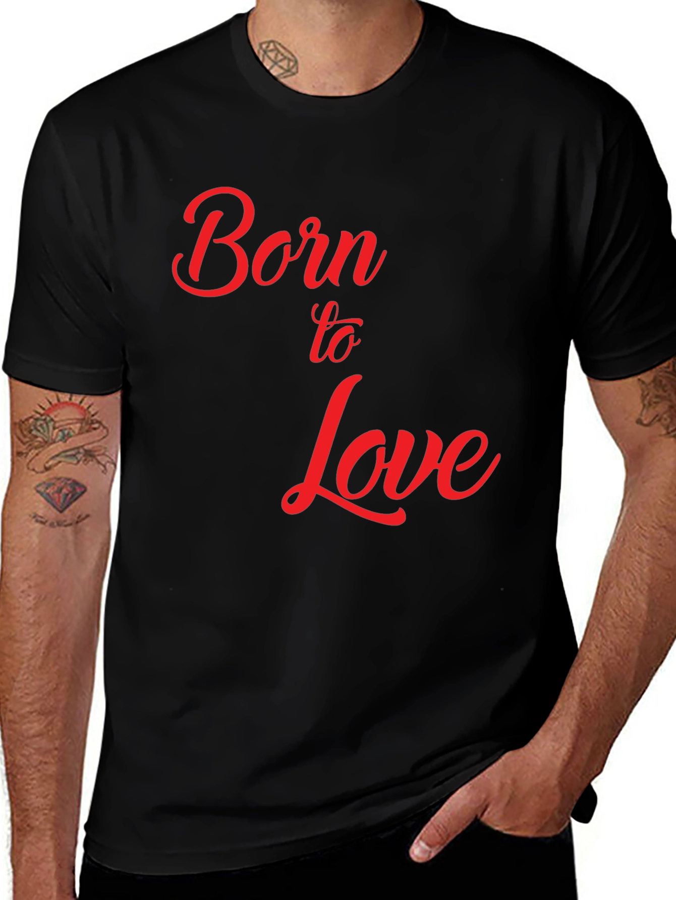 Born to Love Graphic T-Shirt - Black