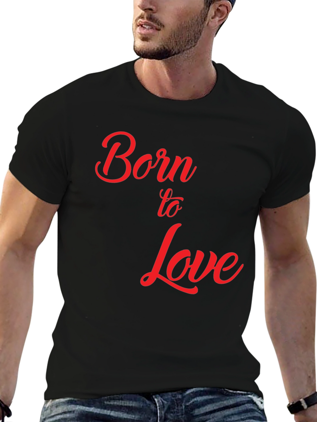 Born to Love Graphic T-Shirt - Black