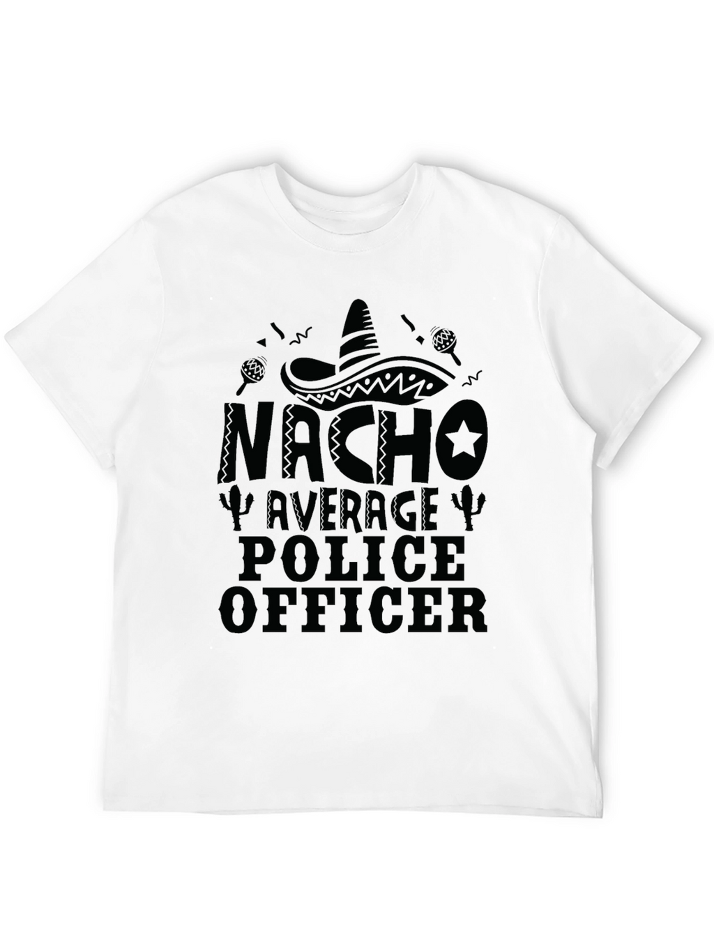 Nacho Average Police Officer Black T-Shirt