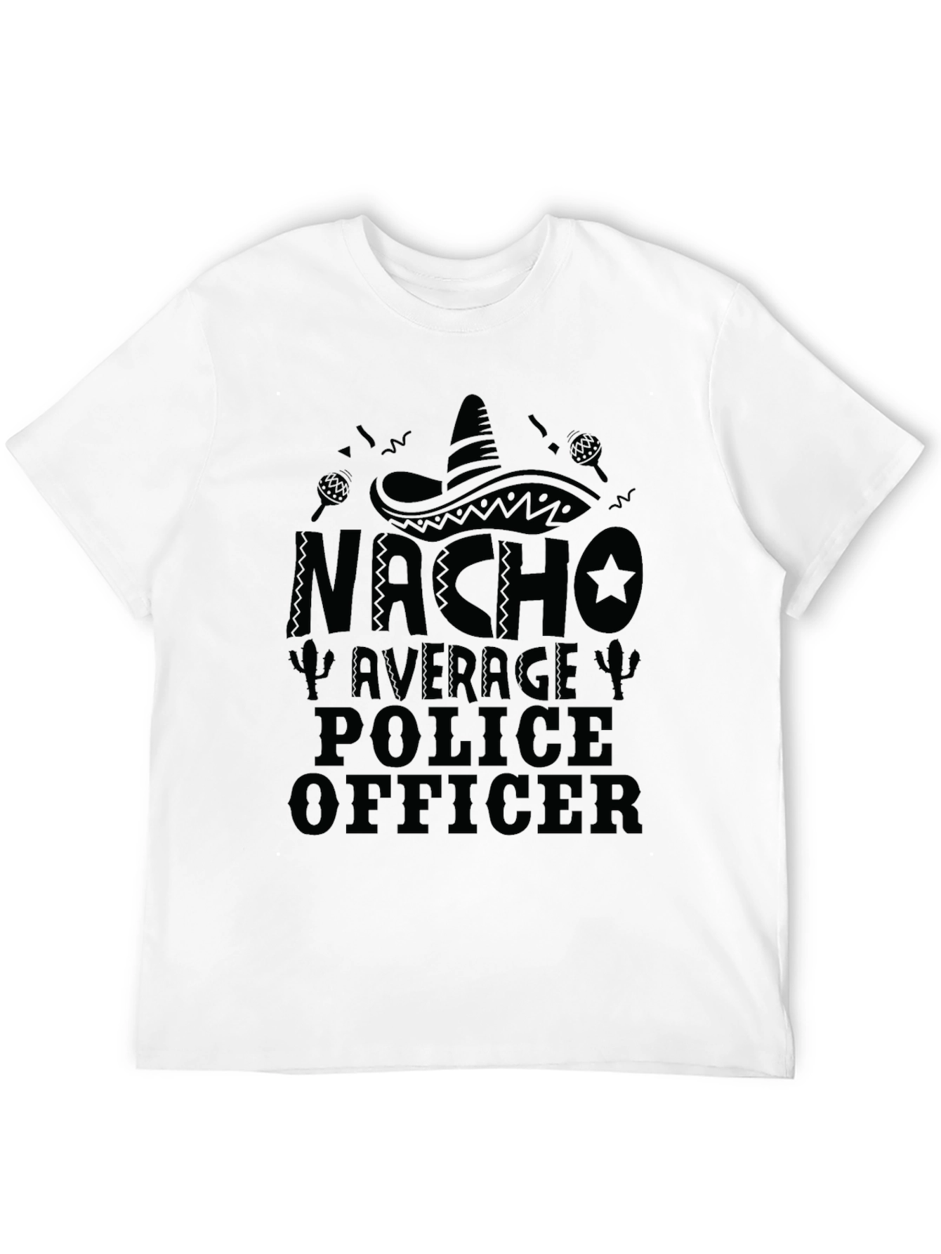 Nacho Average Police Officer Black T-Shirt