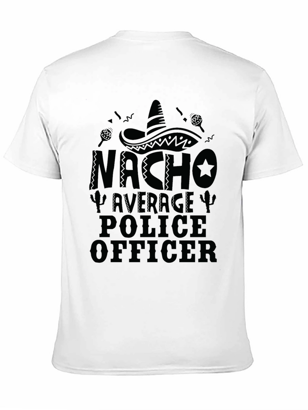 Nacho Average Police Officer Black T-Shirt