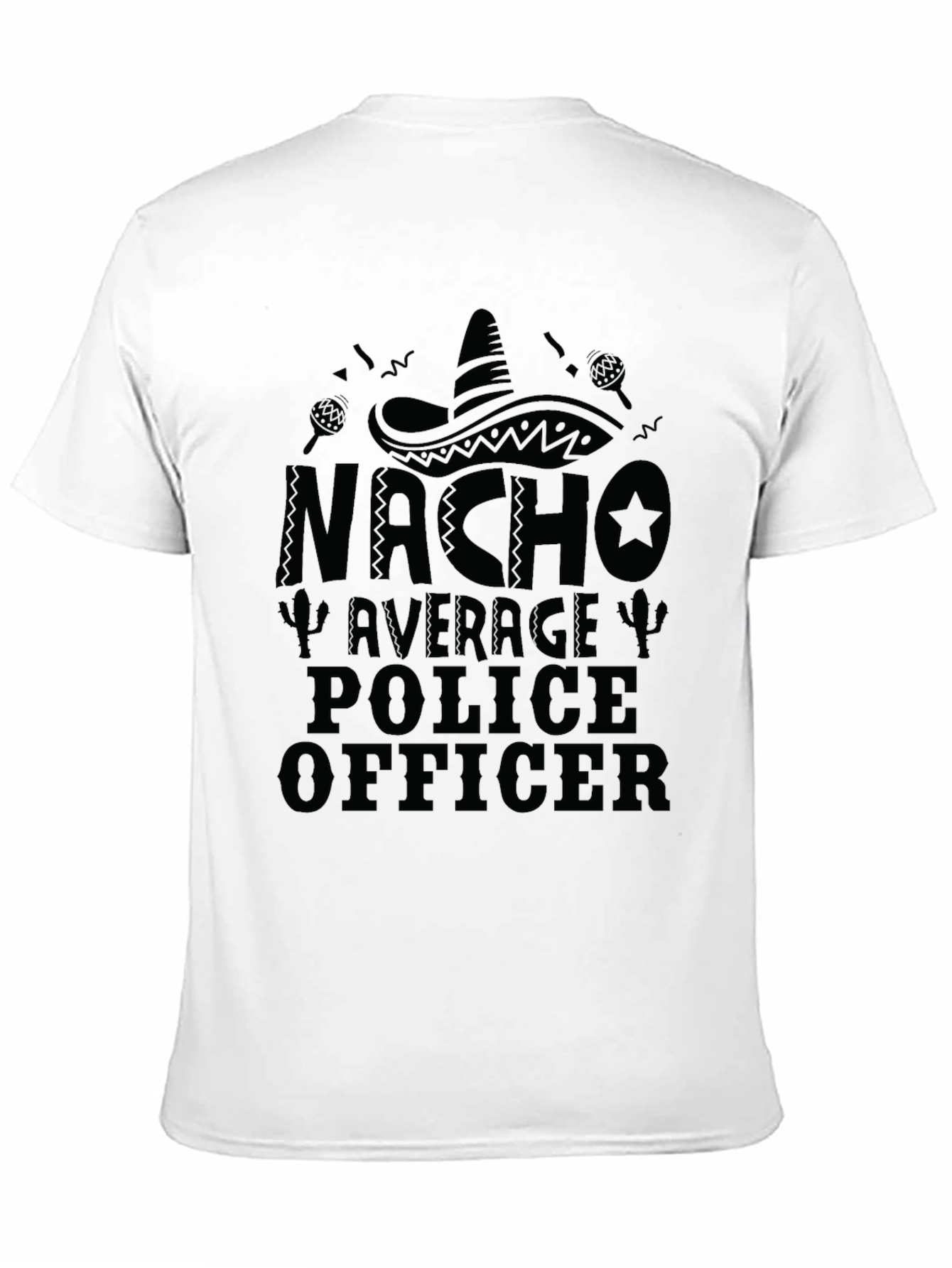 Nacho Average Police Officer Black T-Shirt