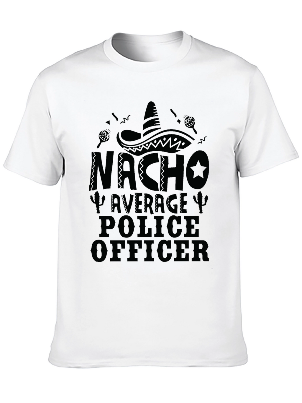 Nacho Average Police Officer Black T-Shirt