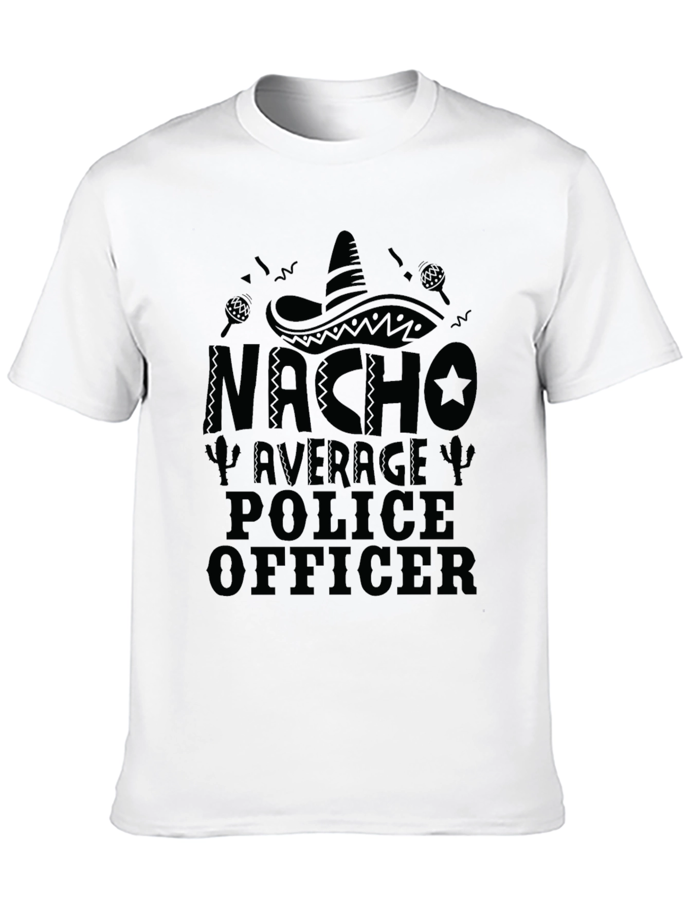 Nacho Average Police Officer Black T-Shirt
