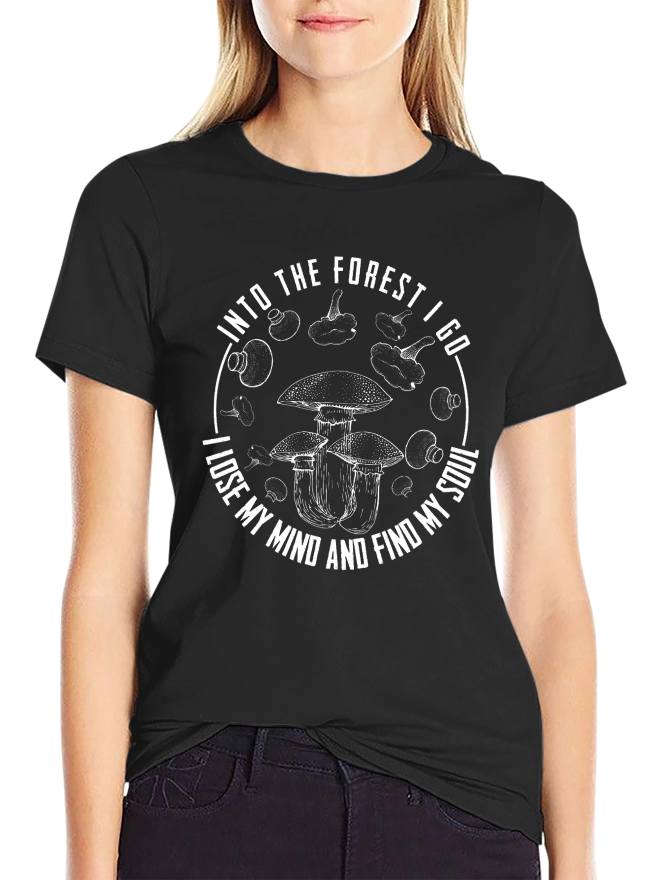 Into The Forest I Go Mushroom Graphic Tee