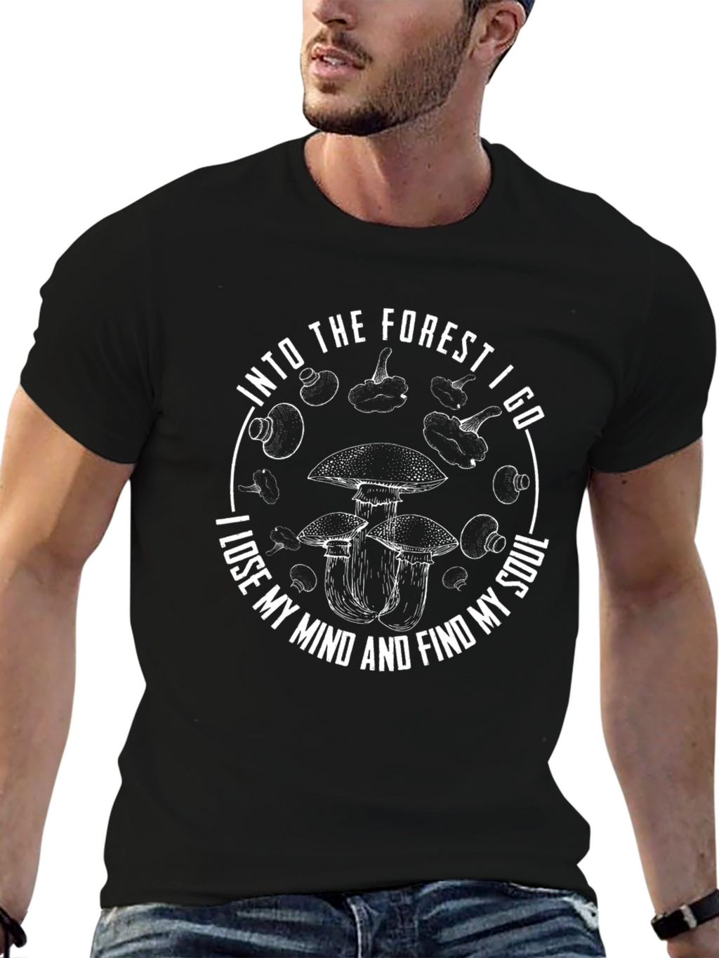 Into The Forest I Go Mushroom Graphic Tee
