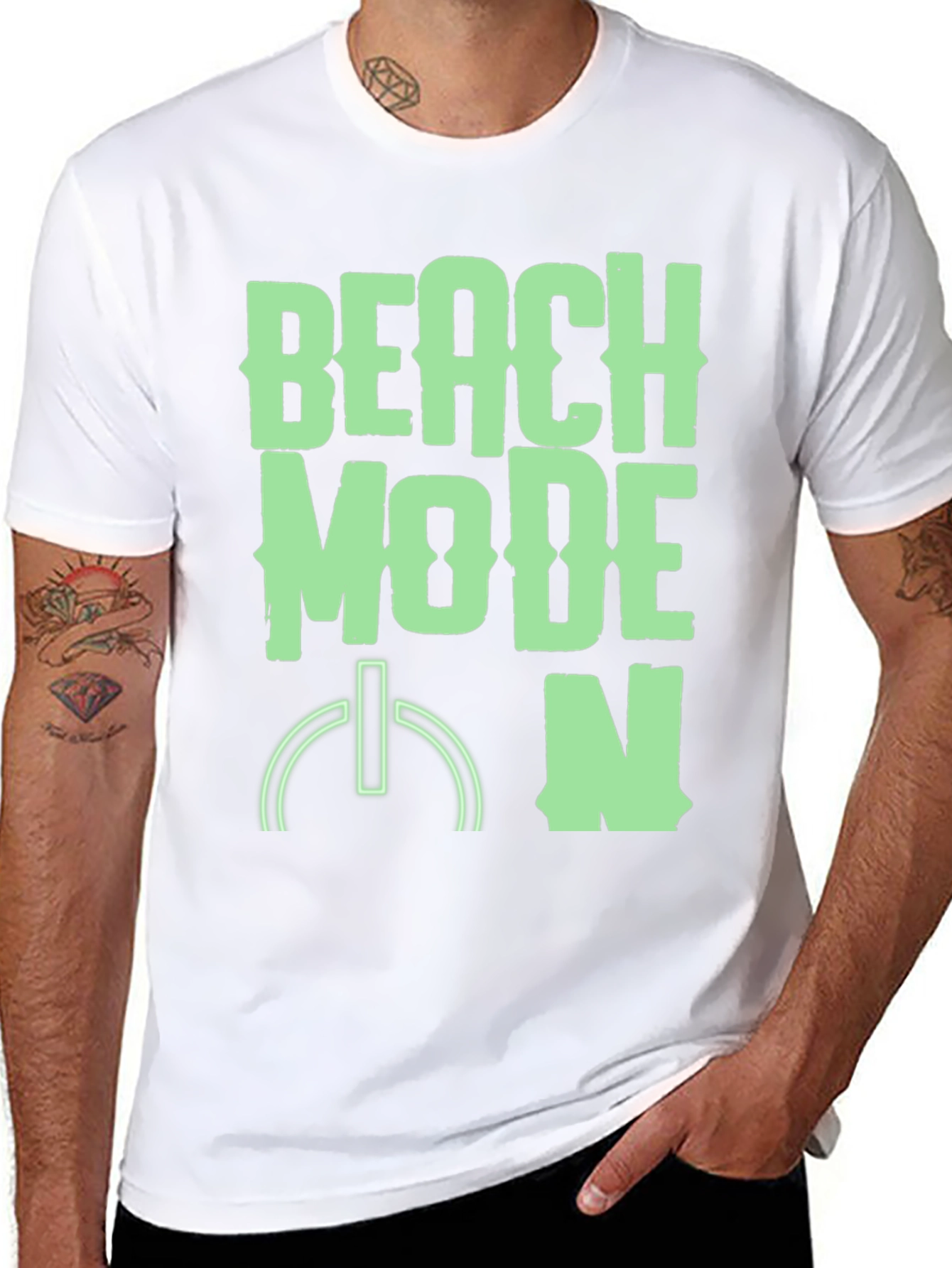 Beach Mode On Black Graphic Tee