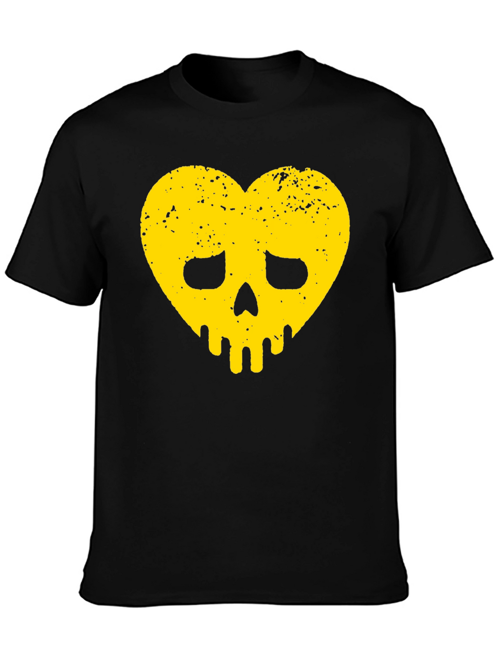 Heart Skull Graphic Tee - Black