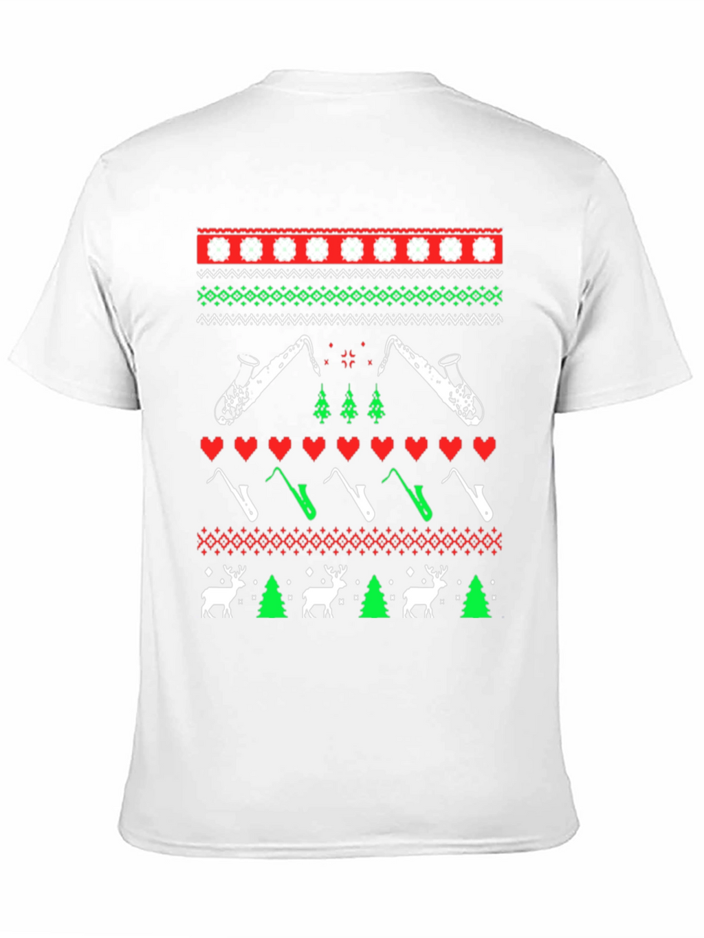 Festive Saxophone Christmas Sweater T-Shirt