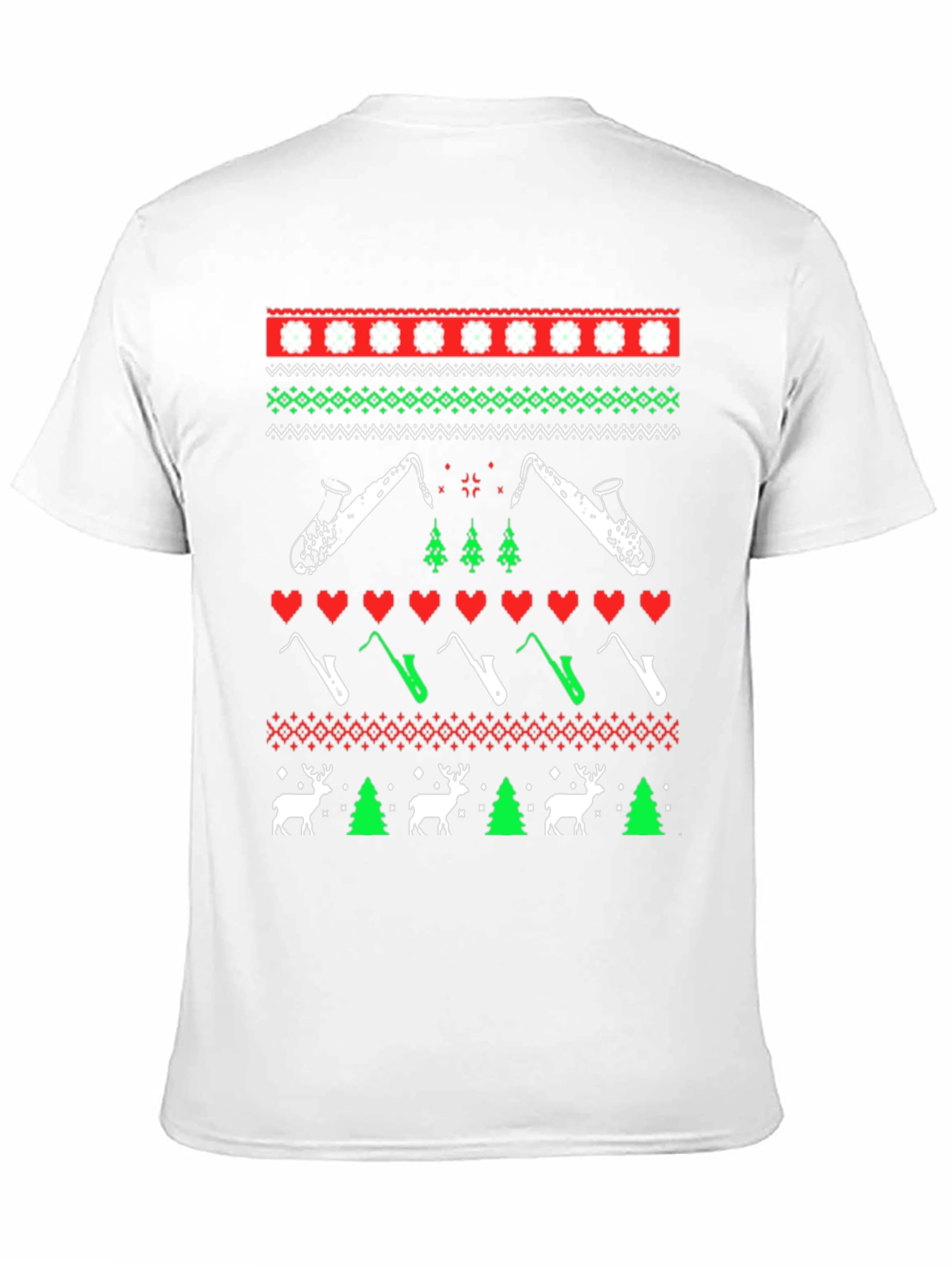 Festive Saxophone Christmas Sweater T-Shirt