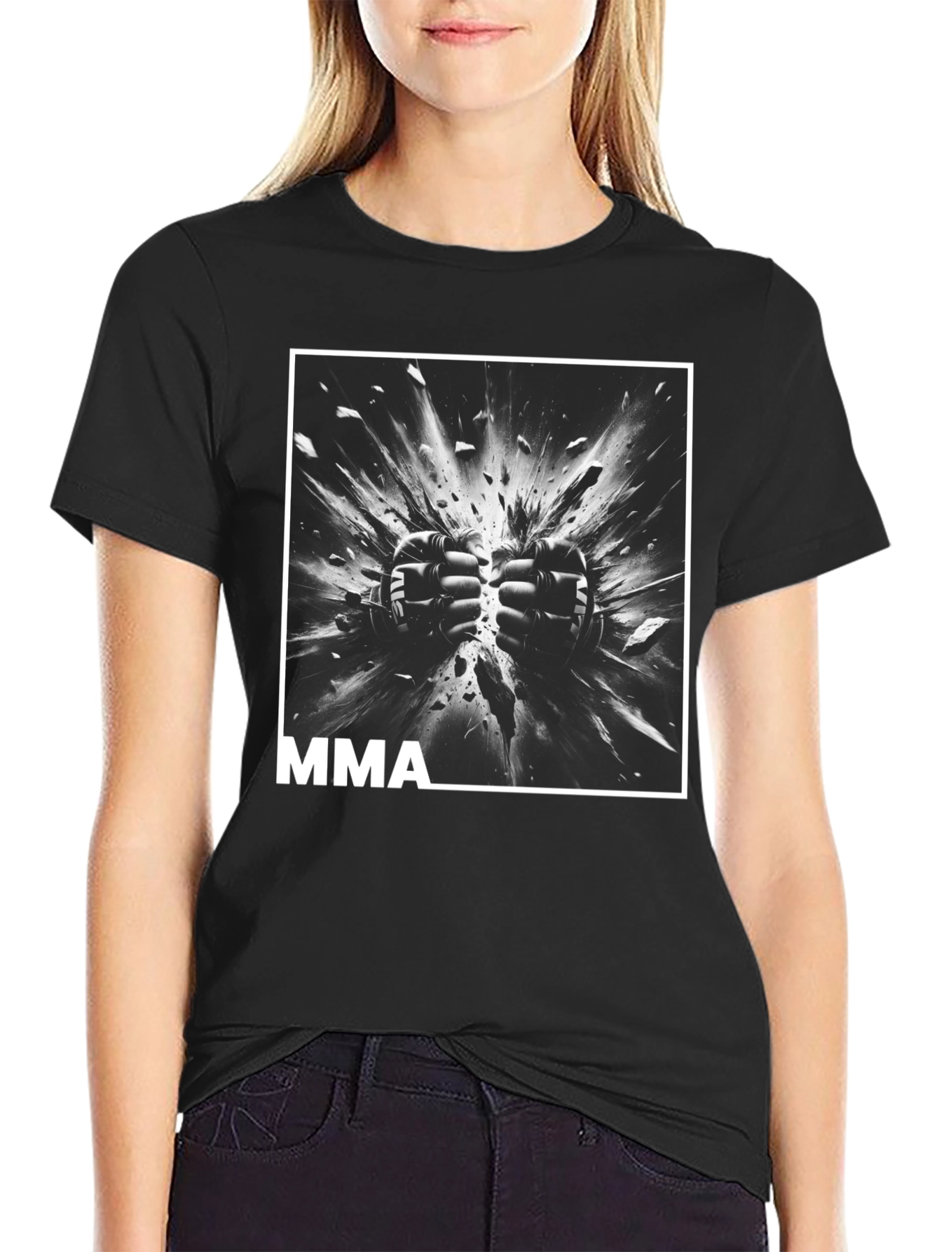 MMA Fighting Graphic Tee - Black
