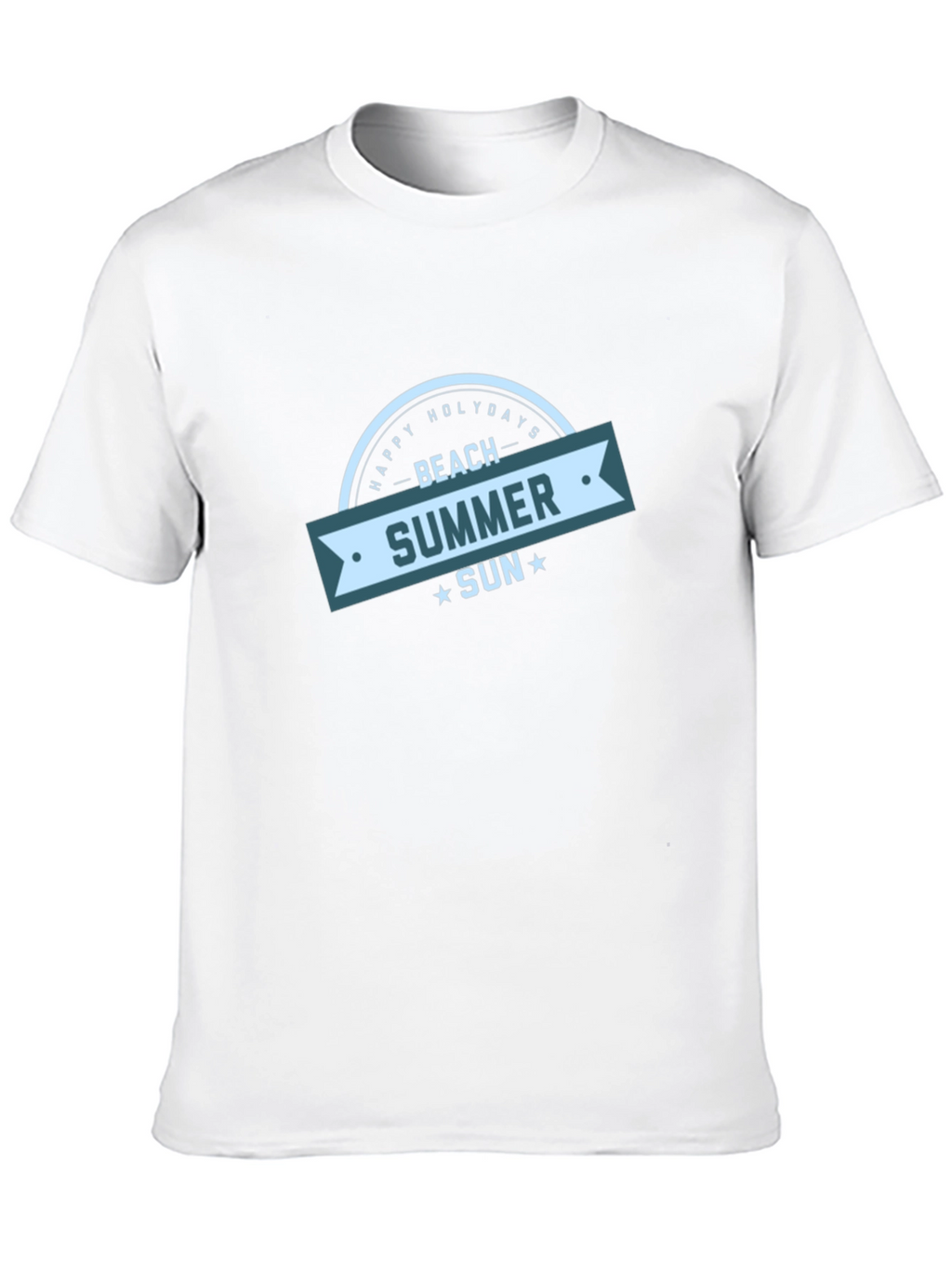 Beach Summer Sun Graphic Black T-Shirt