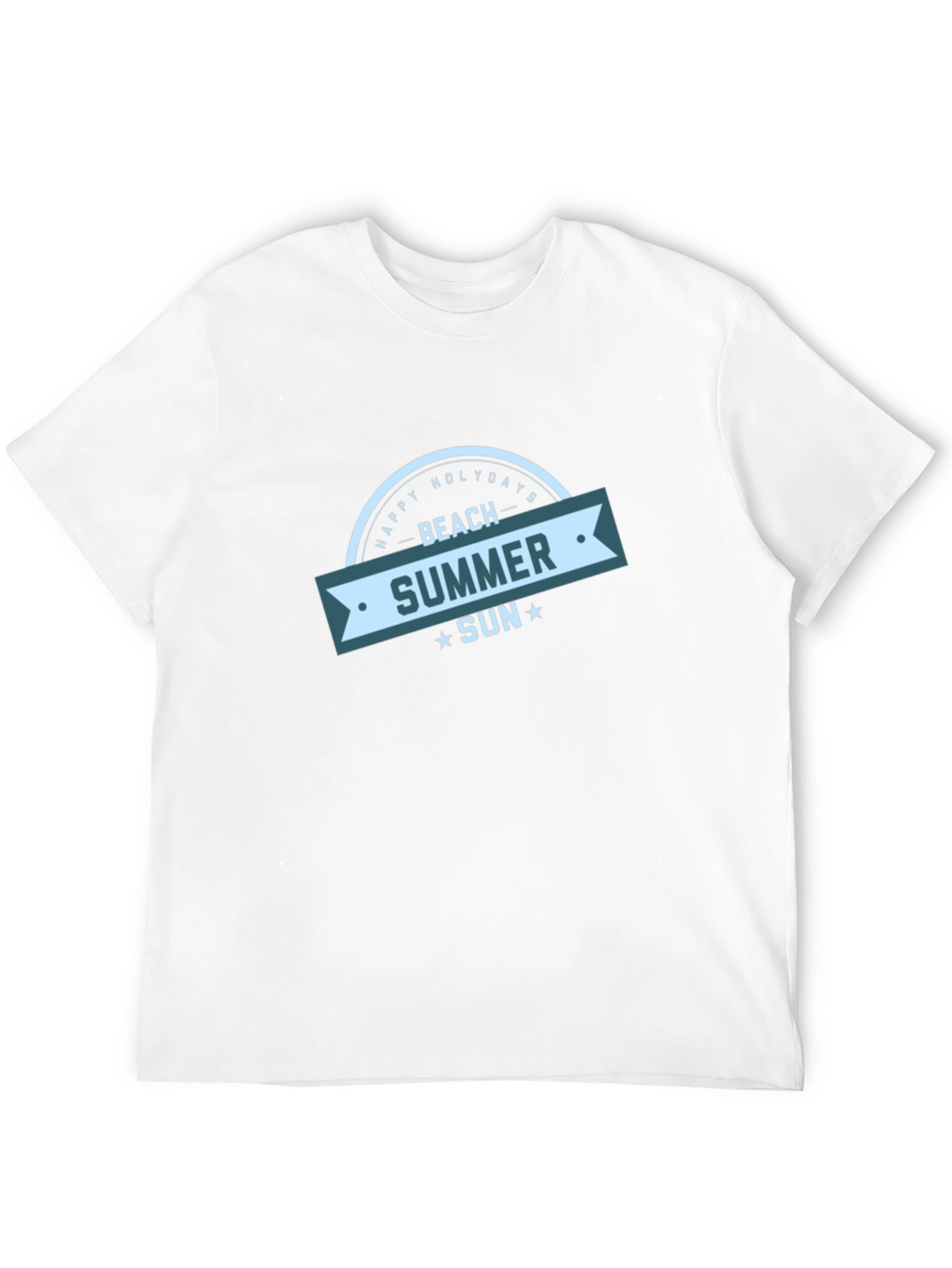 Beach Summer Sun Graphic Black T-Shirt