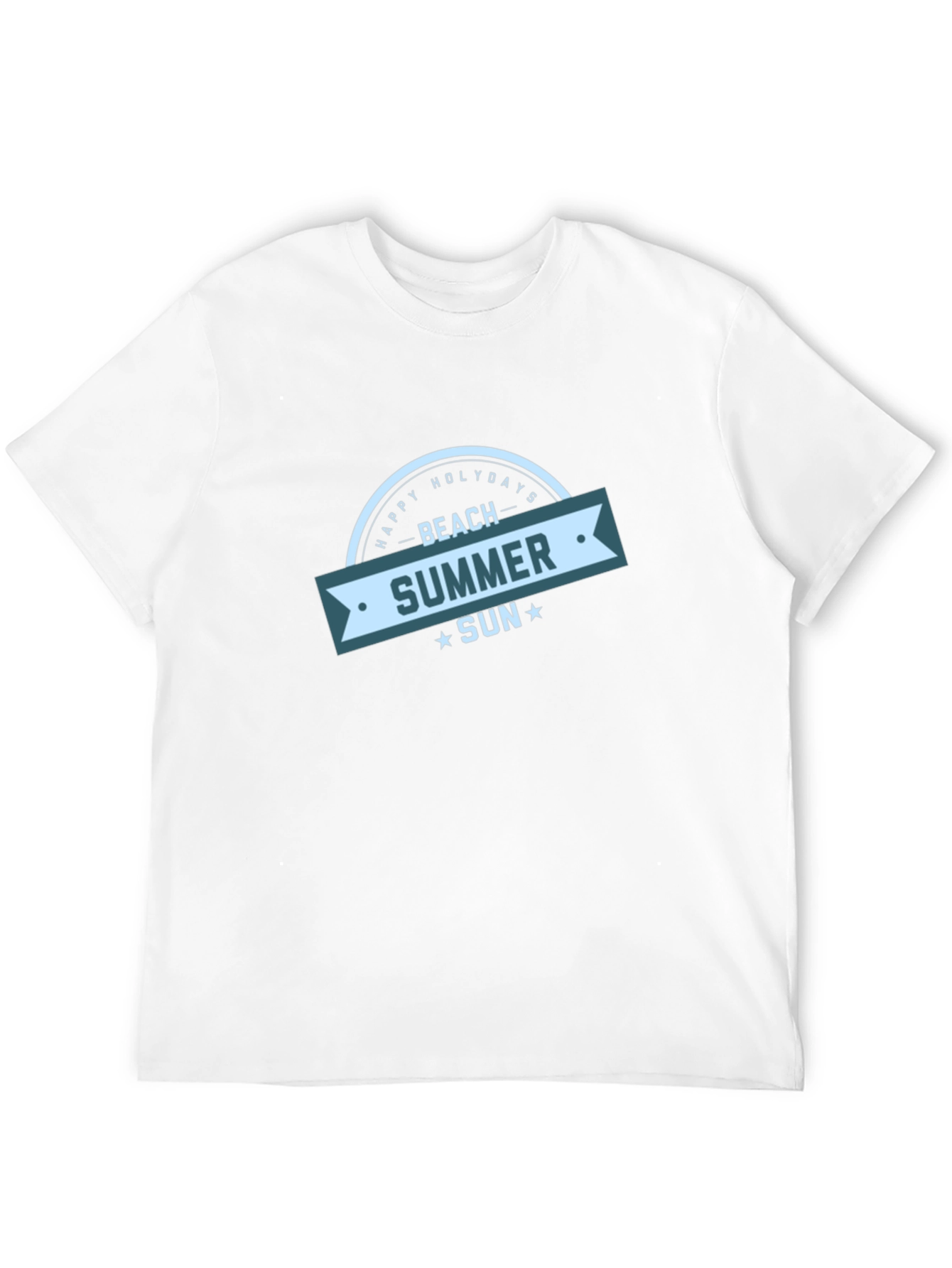 Beach Summer Sun Graphic Black T-Shirt