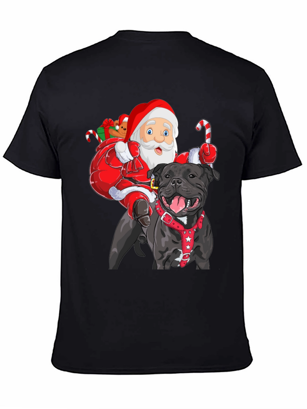Santa Riding Dog Christmas T-Shirt