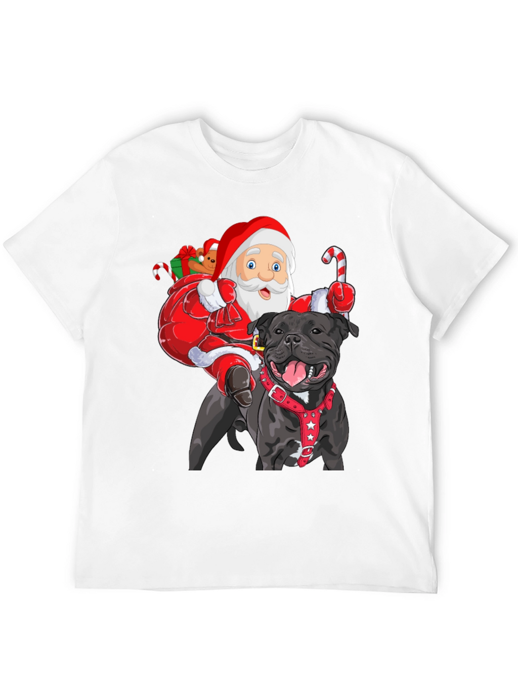Santa Riding Dog Christmas T-Shirt