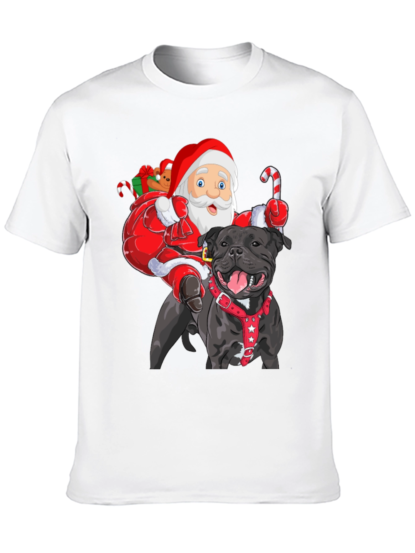 Santa Riding Dog Christmas T-Shirt