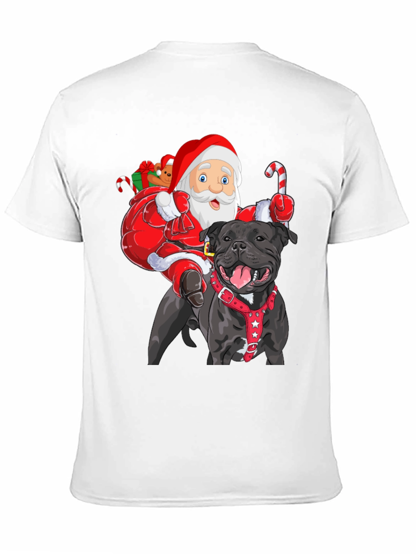 Santa Riding Dog Christmas T-Shirt