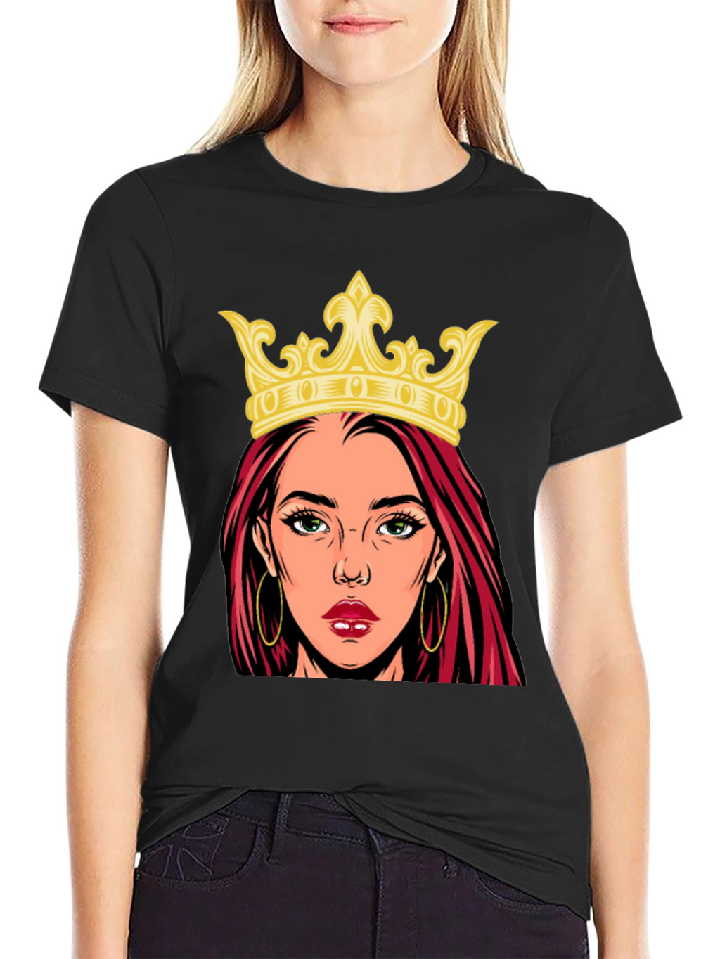 Queen Graphic Print Black T-Shirt