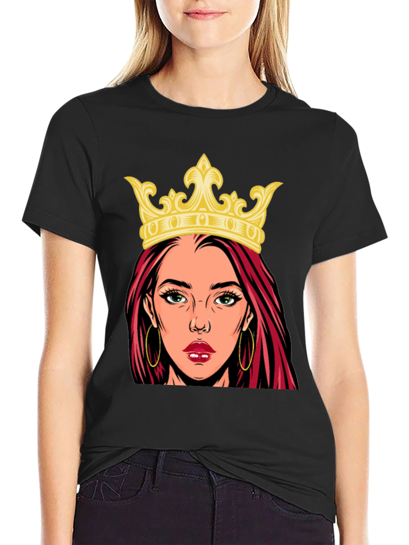 Queen Graphic Print Black T-Shirt