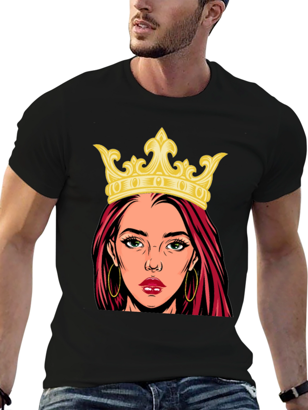 Queen Graphic Print Black T-Shirt