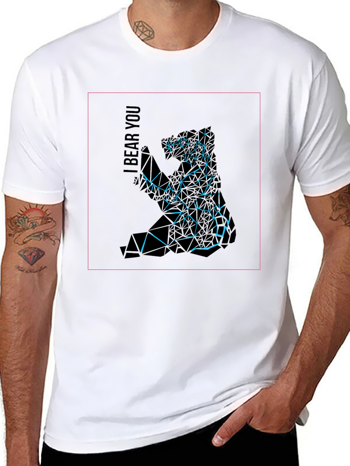 Abstract Geometric Bear Graphic Tee