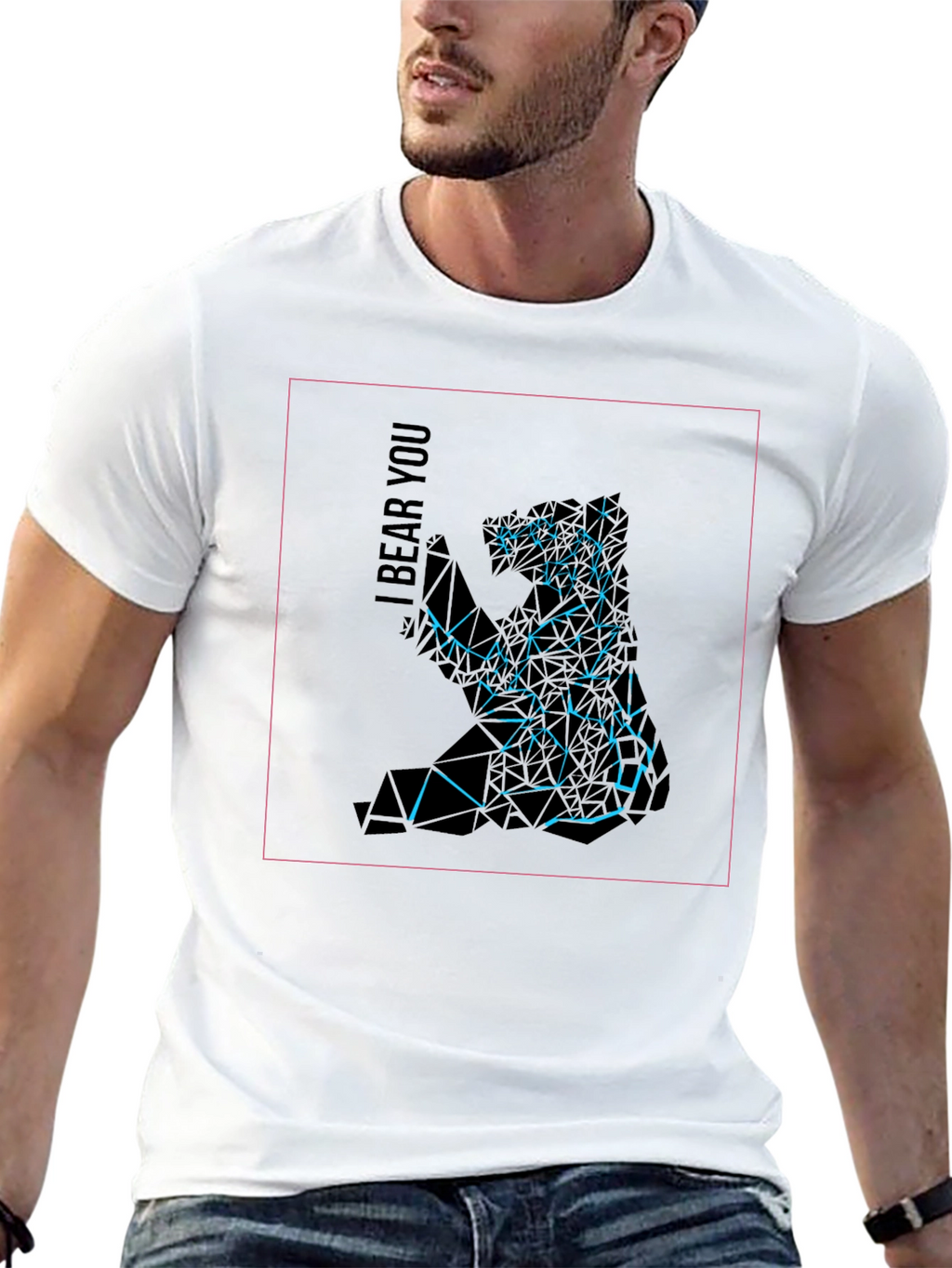 Abstract Geometric Bear Graphic Tee