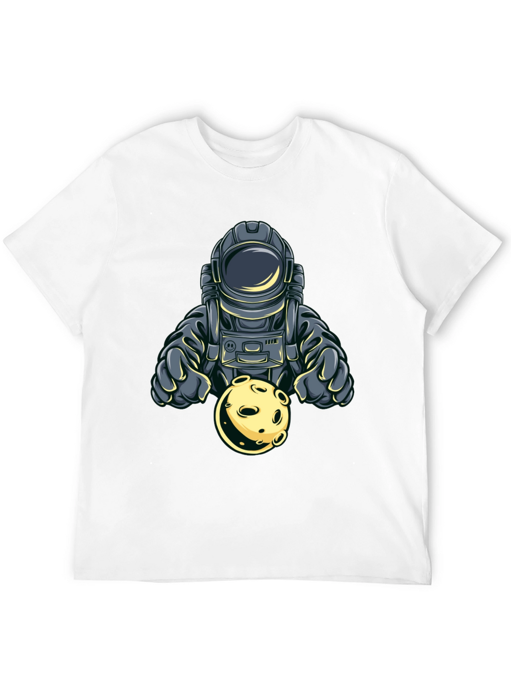 Astronaut Holding Moon Graphic T-Shirt - Space Adventure