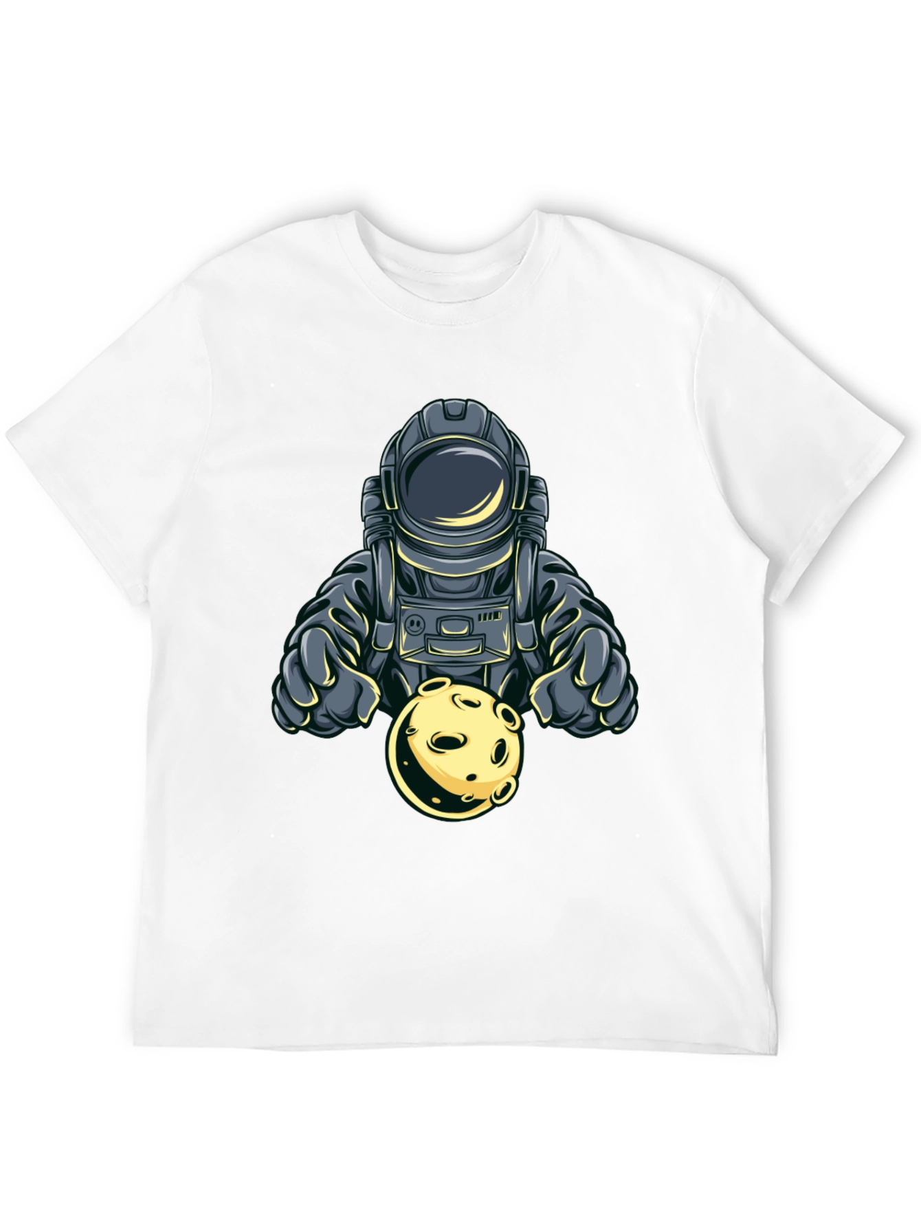 Astronaut Holding Moon Graphic T-Shirt - Space Adventure