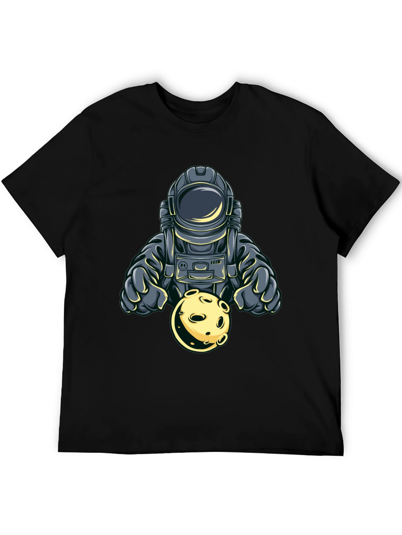 Astronaut Holding Moon Graphic T-Shirt - Space Adventure