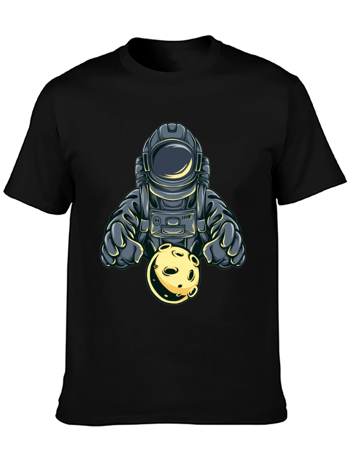 Astronaut Holding Moon Graphic T-Shirt - Space Adventure