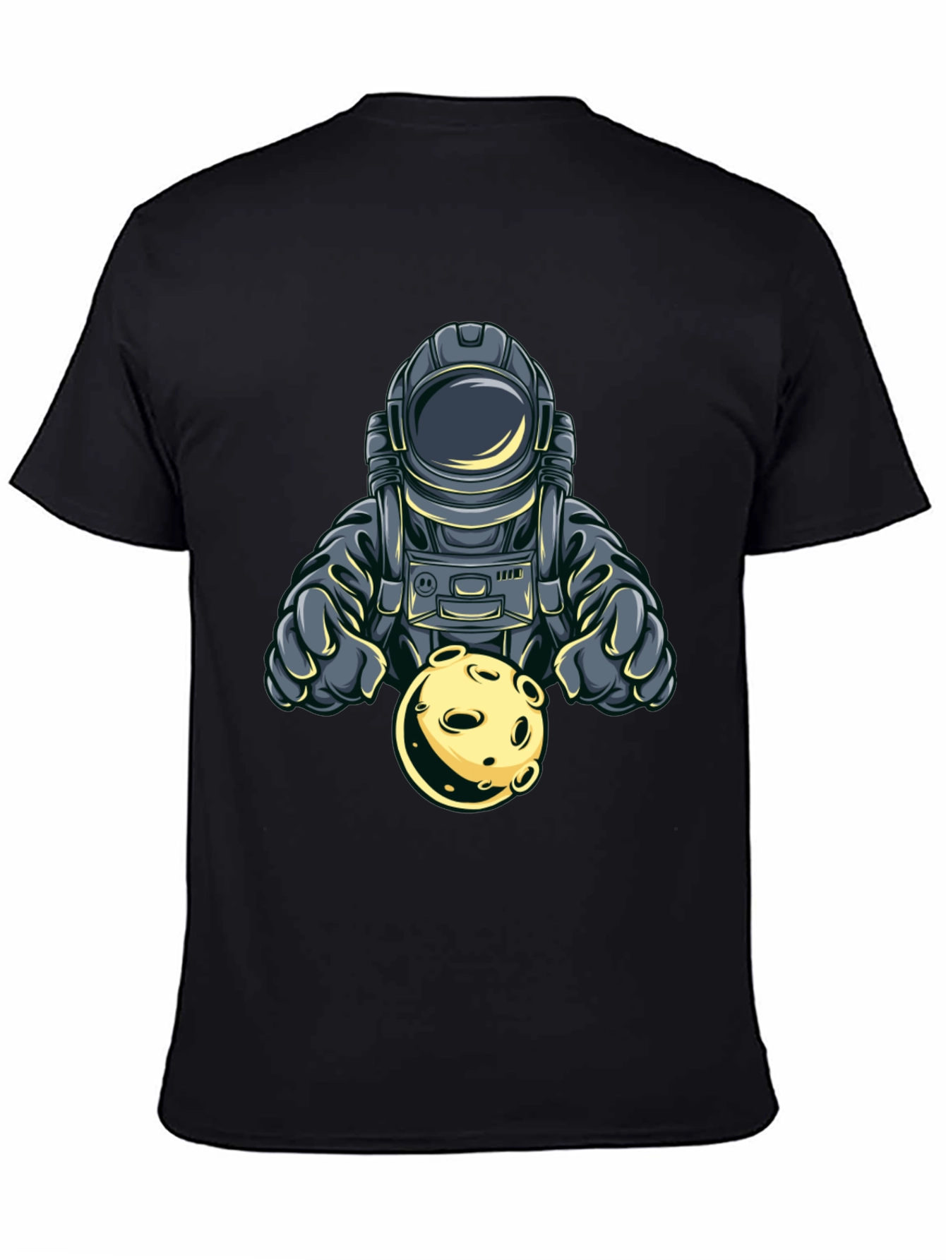 Astronaut Holding Moon Graphic T-Shirt - Space Adventure