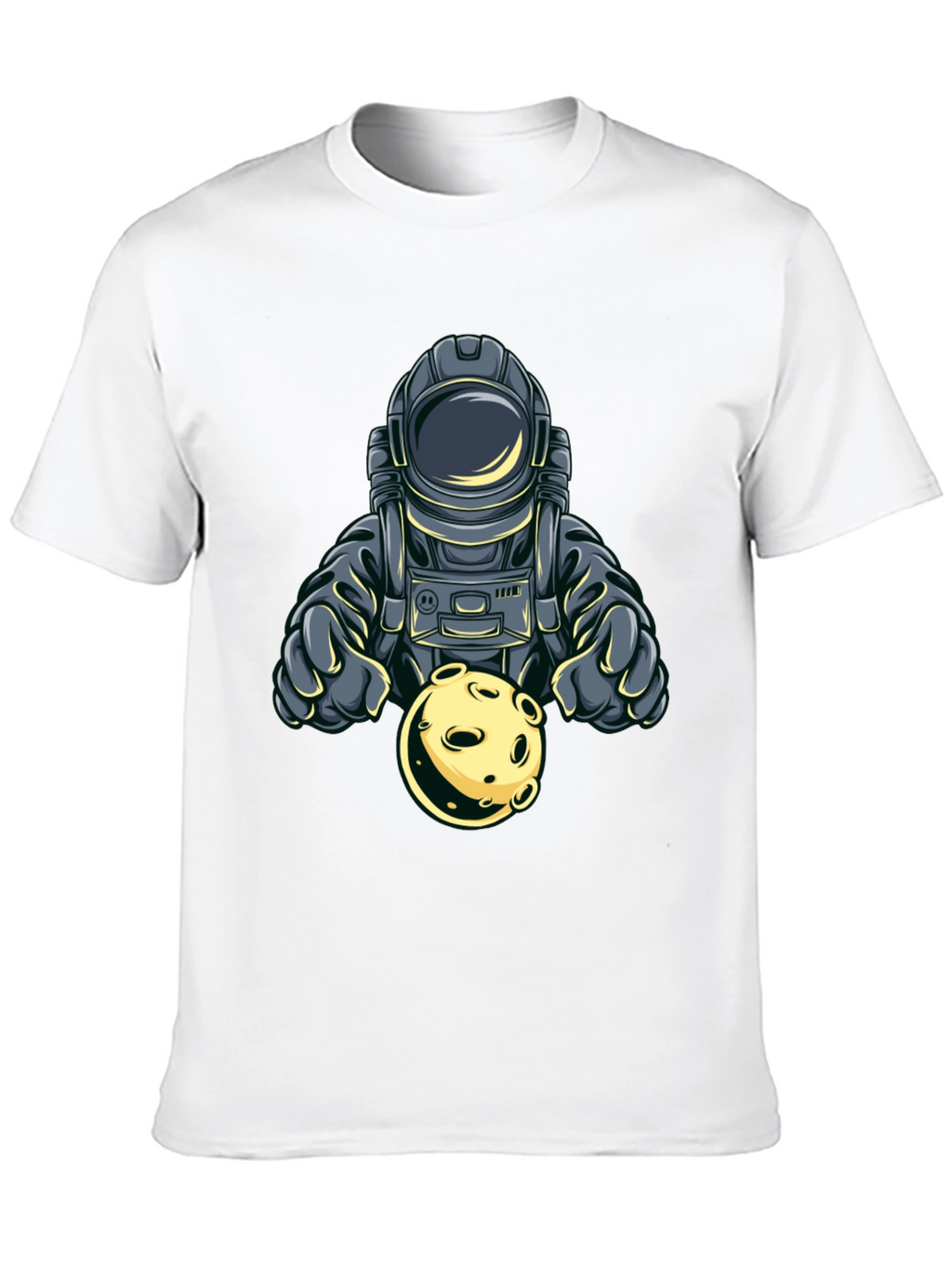 Astronaut Holding Moon Graphic T-Shirt - Space Adventure