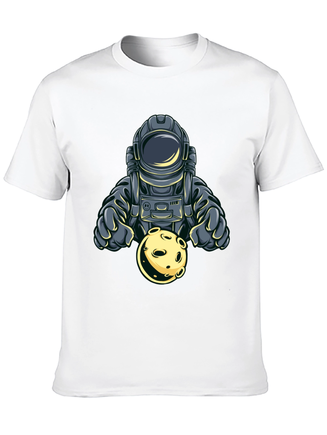Astronaut Holding Moon Graphic T-Shirt - Space Adventure