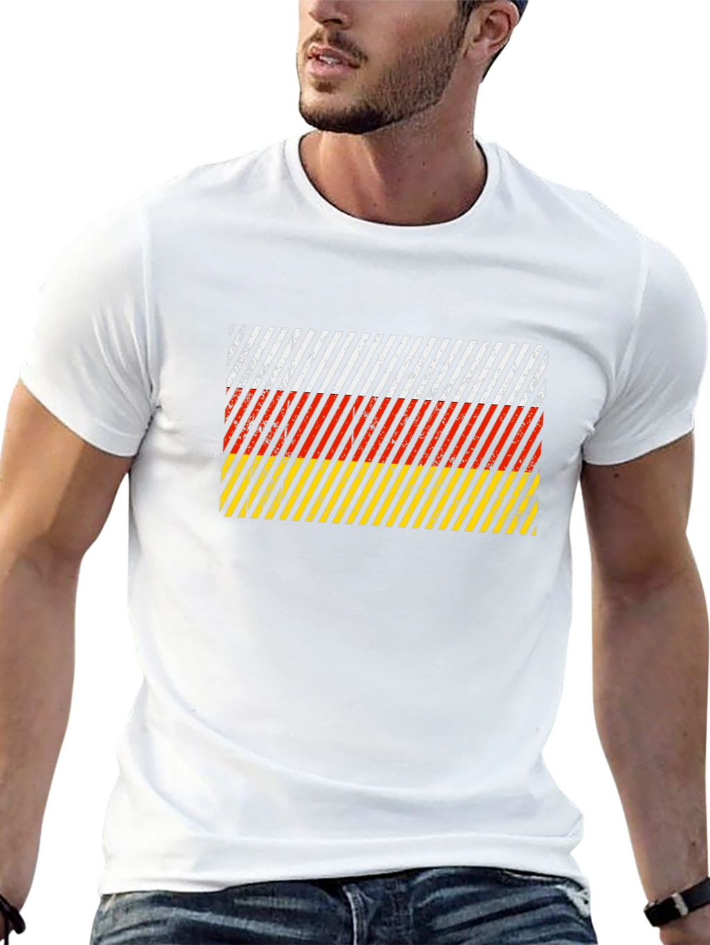 German Flag Inspired Striped T-Shirt