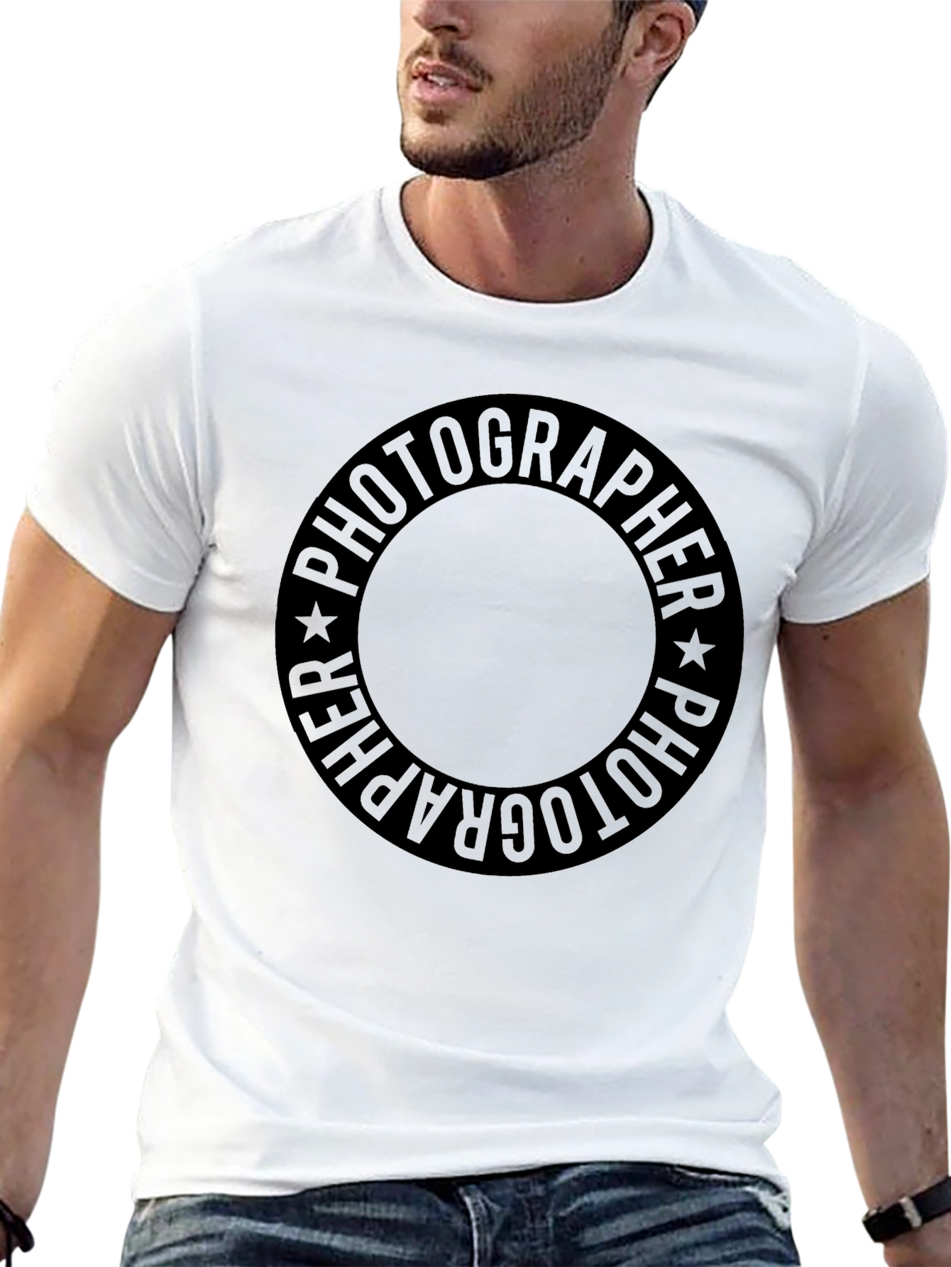 Photographer Circle Graphic Black T-Shirt